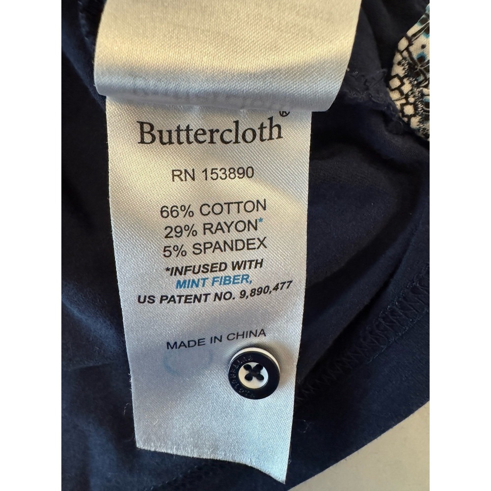 Buttercloth Golf Polo Shirt Mens Large Icy Cotton Slim Fit Navy Blue - Picture 4 of 5